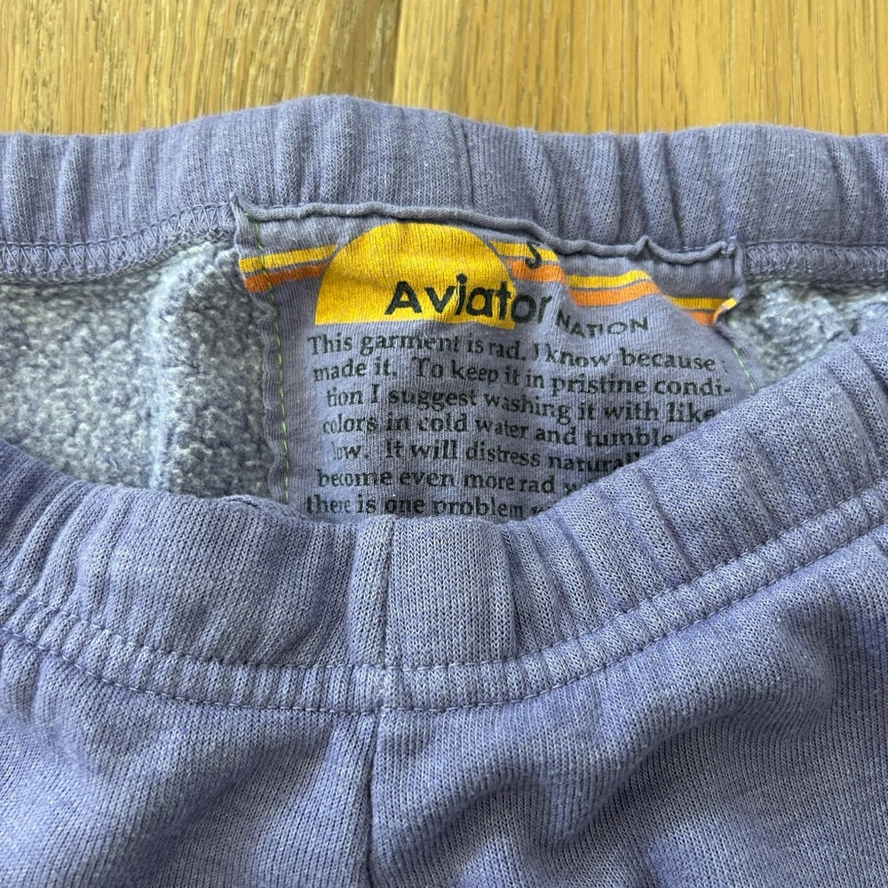 Rare! Aviator Nation S Lavender Rainbow 8 Stripe gently worn pants sold out - Picture 7 of 9